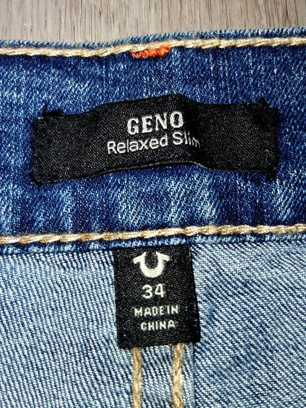True Religion Geno Relaxed Slim Jeans Men's Size W34 x L32 Flap Back Pockets